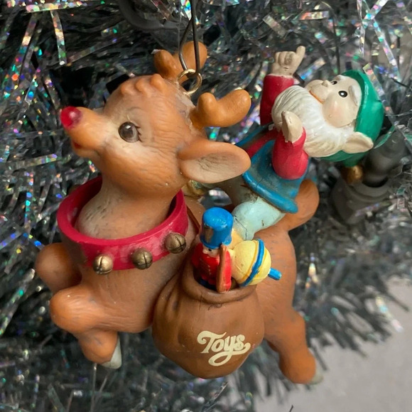 Vintage Enesco “Rudolph” Christmas Tree Ornament-1991-Festive-Holiday-Elf-Gifts - Picture 1 of 3